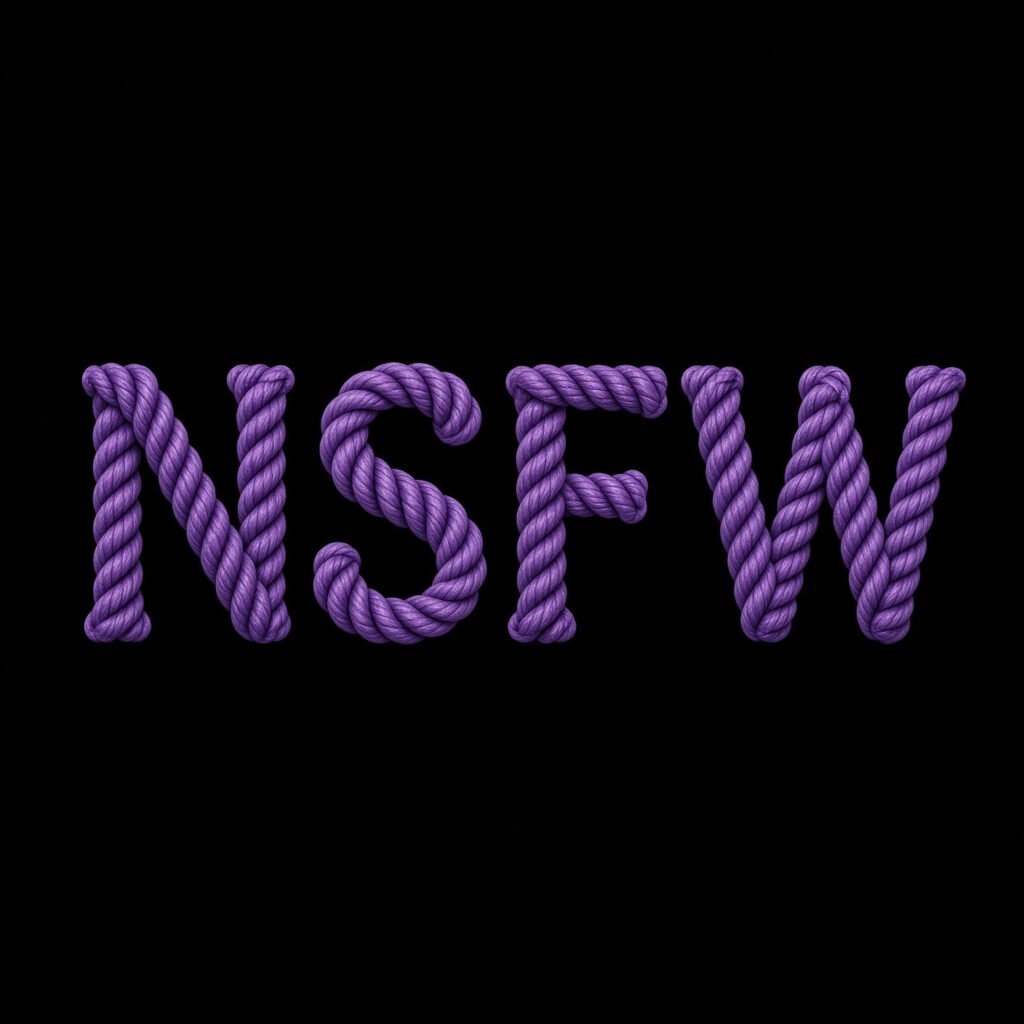 NSFW spelled out with purple rope.